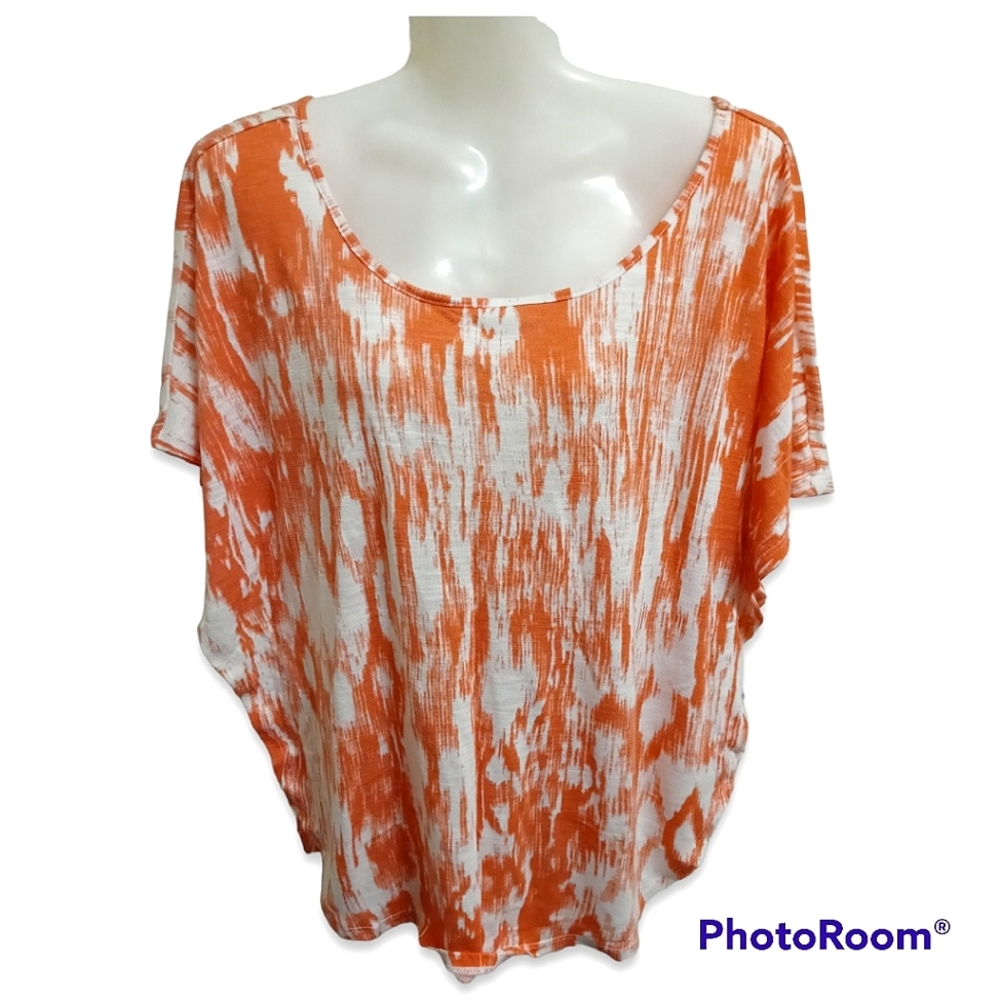 🤑5/$12! NWOT Bit & Bridle Orange Batwing Blouse Size S